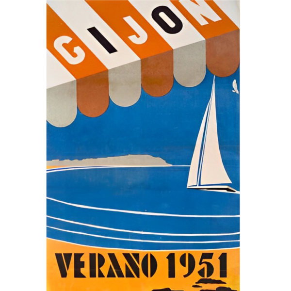 Cartel 20x30 Gijón Verano 1951