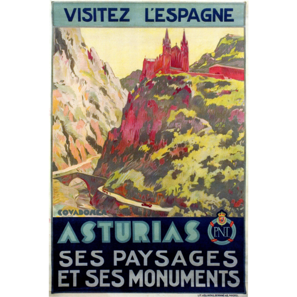 Cartel 20x30 Asturias Retro Montaña