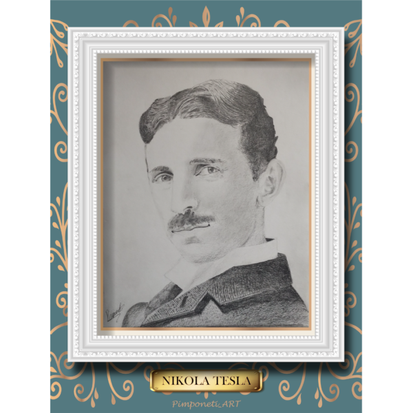 Cartel Aluminio 20x15 Nikola Tesla (Clásico)
