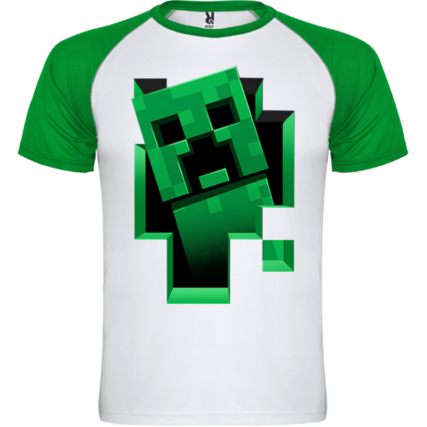 Camiseta Bicolor Minecraft Creeper