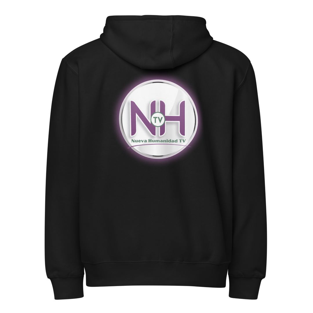 Sudadera Unisex Cremallera Nueva Humanidad TV – Blanco y Negro - Imagen 6